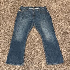 Cinch Jeans Mens 40x30 Blue Carter 2.0 Relaxed Fit Bootcut Faded Denim Western